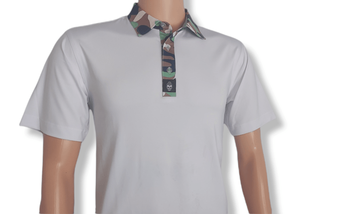 Hiding Out Golf Polo (White) - Unruly Gentlemen Golf Company